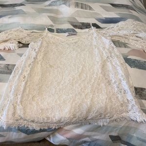 Off the shoulder lace blouse